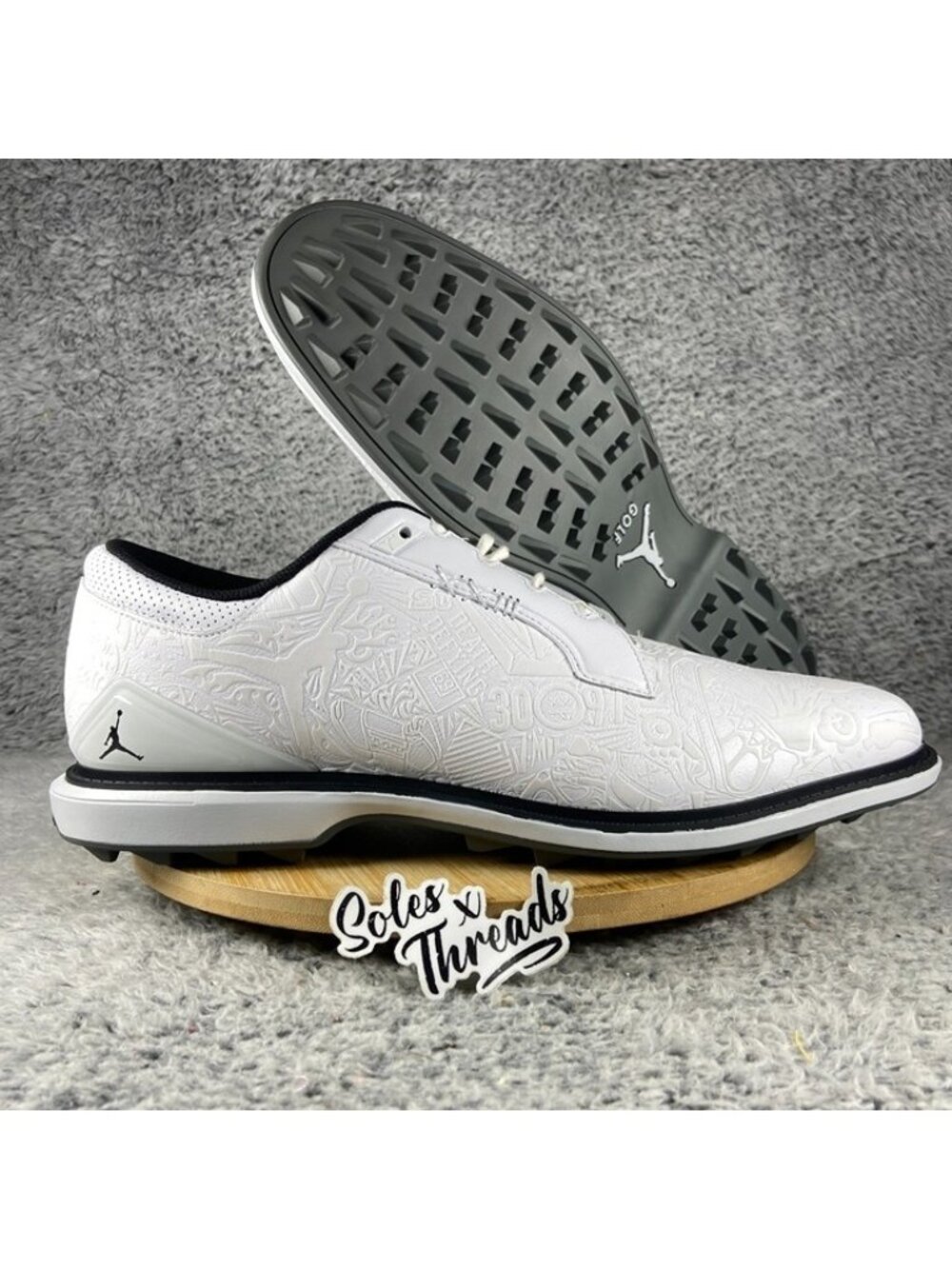 Air Jordan ADG 5 Golf  Men Size 15 White Black Pure Platinum FQ6642-102